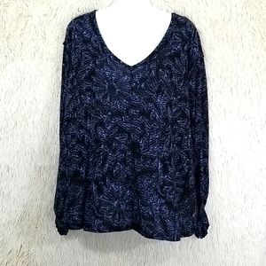 Free People highlow longsleeve flower top shirt